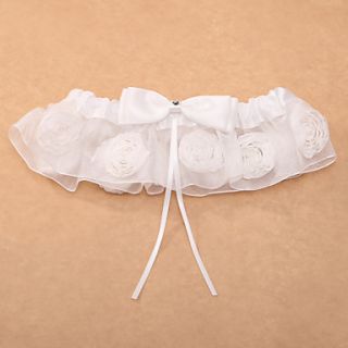 Satin and Lace with Flowers Wedding Garter