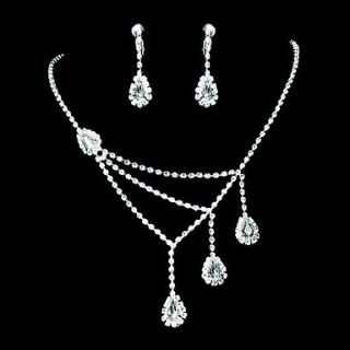 Simple Design Alloy With Rhinestone Womens Jewelry Set Including Necklace,Earrings