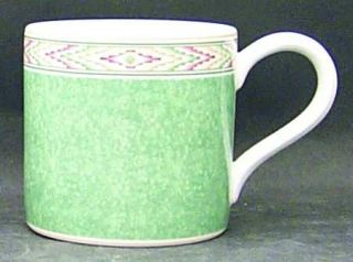 Wedgwood Aztec Mug, Fine China Dinnerware   Home Collection,Green Band,Geometric