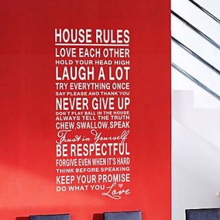 House Rules Art Words Wall Stickers