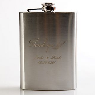 Personalized Metal 8 oz Flask   Thank you