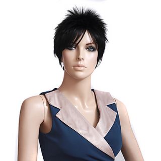 Capless High Quality Synthetic Straight Short Black Wigs