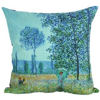 Country Blue Forest Suede Decorative Pillow Cover