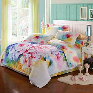 4 Piece Colorful Pattern Cotton Duvet Cover Set