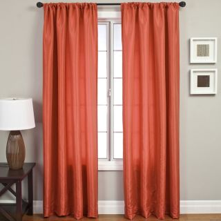Napa Faux Silk Rod Pocket Curtain Panel, Orange
