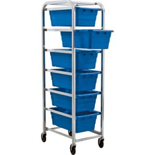 Quantum Storage 6 Shelf Cart With 6 Cross Stack Tubs   27in. x 19in. x 71in.