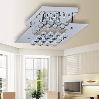 9W LED Ceiling Light with Square Plate in Crystal Beaded Design