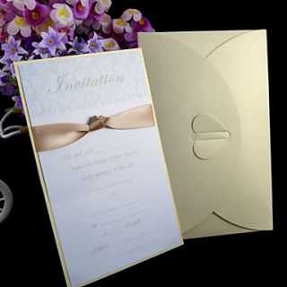 Gorgeous Wedding Invitation With Ribbon Set of 50(More Colors)