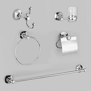 Chrome Finish Contemporary Style Brass Wall Mounted Bathroom Accessory Sets