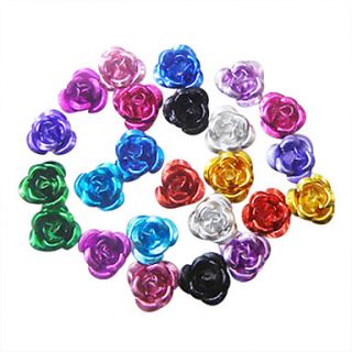 36PCS Multi color 3D Metal Mini Cute Flowers Nail Decorations