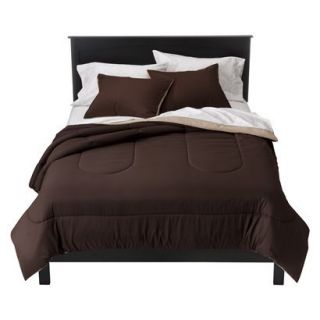 Room Essentials Reversible Solid Comforter   Brown (King)