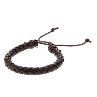 9 mm Round Braided Leather Bracelet With Coffee