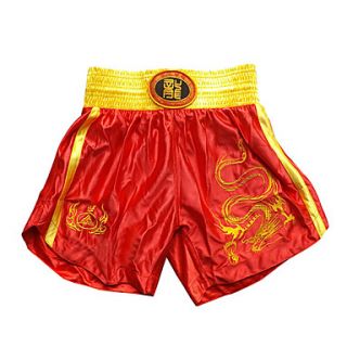 Kick Boxing Professional Embroidery Shorts Red Golden (Average Size)