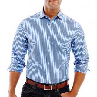 CLAIBORNE Slim Fit Button Front Shirt, Blue, Mens