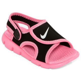 Nike Sunray Adjustable Toddler Girls Sandals, Black/Pink, Black/Pink, Girls