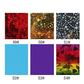1PCS Laser Foil Nail Decorations Starry Nail Stickers No.49 54(130x4.5x0.1cm,Assorted Colors)