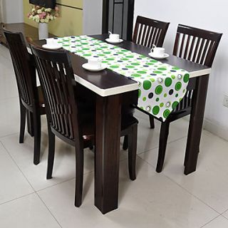 Green Circle Print Thicken Cotton Table Runner