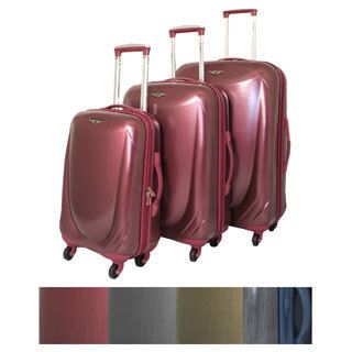 Rockland Hyperspace 3 piece Lightweight Hardside Spinner Upright Luggage Set (Poly carbonate and ABSSpacious fully lined main compartmentInternal zippered divider properly organizes and hold all your items in placeZipper secured internal mesh pocket and o