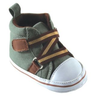 Luvable Friends Infant Boys Zig Zag Hi Top Sneaker   Green 0 6 M