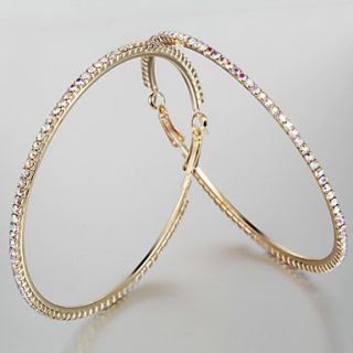 Charming Alloy with Shining Crystal Round Hoop Earrings(LengthWidth 8080 mm)