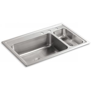 Kohler K 3347R 3 NA TOCCATA Toccata Self Rimming Kitchen Sink  3 Hole Faucet Dri