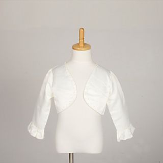 Flower Girls Jacket With Beading Satin Evening/Wedding Wraps