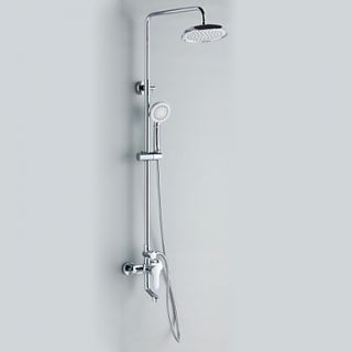 Chrome Finish Contemporary Style Shower Faucets with Diameter 20cm Shower Head Hand Shower