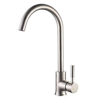 Brushed Finish Centerset Stainless Steel Contemporary Style Kitchen Faucet