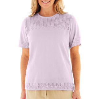Alfred Dunner Provence Solid Sweater Shell, Lilac, Womens