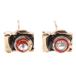 OLL Gold Vintage Camera Earrings