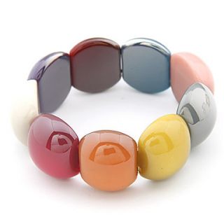 Acrylic Candy Color Bead Connected Bracelet