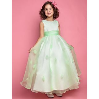 A line Princess Jewel Organza Flower girl Dress(586042)