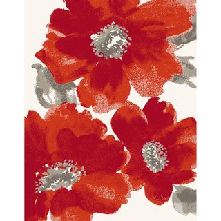 Eternity Floral Ivory Red Rug (710 X 112)