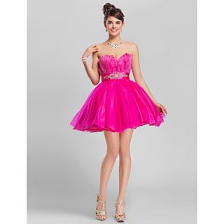 Ball Gown Sweetheart Short/Mini Matte Satin Cocktail/Prom Dresses