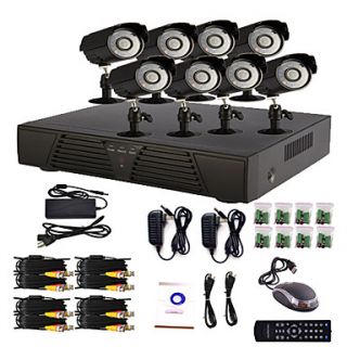 8 Channel Home and Office CCTV DVR System(P2P Online,8 Outdoor Camera)