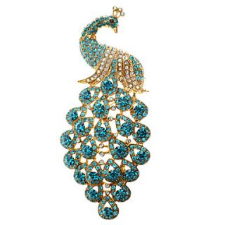 Blue Peacock Brooch 1