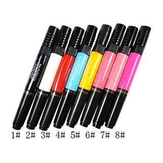 1PCS Dual use Nail Art Pen for Drawing Paint Dotting No.1 8(Assorted Colors)