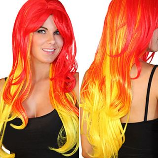 Attention getting Red and Yellow Mixed Party Wig