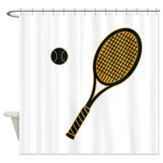  Black and Gold Tennis Shower Curtain  Use code FREECART at Checkout