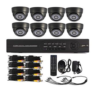 8 Channel One Touch Online CCTV DVR System(8 Indoor Dome camera)