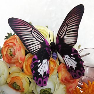 Beautiful Multicolor Plastic Butterfly (Set Of 6)