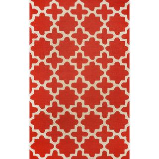 Nuloom Hand tufted Moroccan Trellis Wool Red Rug (8 3 X 11)