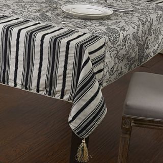 Classic Floral Black and White Table Cloth