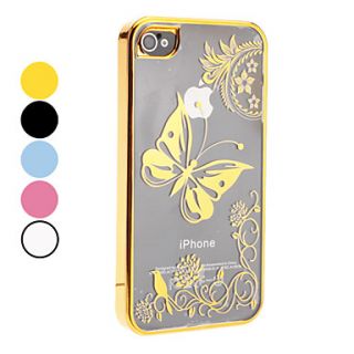 Butterfly Pattern Hard Case for iPhone 4/4S (Assorted Colors)