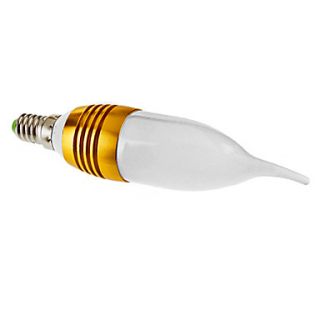 Dimmable E14 3W 180 210LM 3000 3500K Warm White Light Golden Shell LED Candle Bulb (220V)
