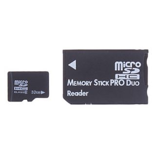 32GB Micro SD/TF SDHC Memory Card and Micro SD SDHC to MS Adapter