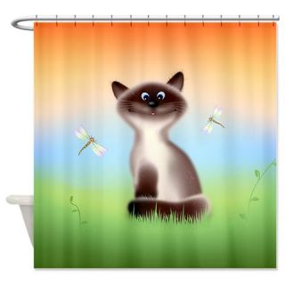  Sly Cat Shower Curtain  Use code FREECART at Checkout