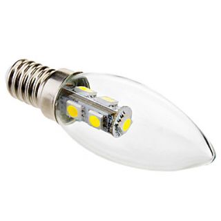 E14 1W 60 70LM 7x5050SMD 6000 6500K White Light LED Candle Bulb(220 250V)