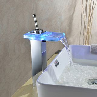 Sprinkle by Lightinthebox   Color Changing LED Waterfall Bathroom Sink Faucet (Chrome Finish)