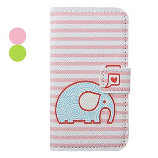 Cartoon Elephant Pattern Leather Hard Case for iPhone 4/4S(Assorted Colors)
